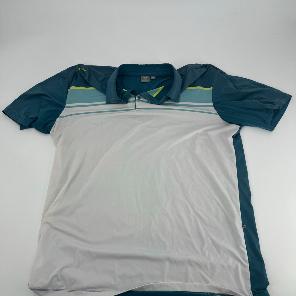 PING SensorCool Mens XL Golf Polo Shirt Teal Blue Short‎ Sleeve
